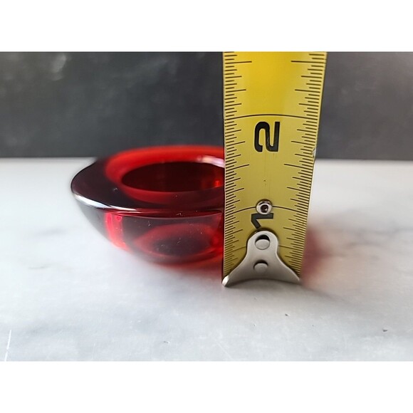Vintage Red Glass Tea Light Candleholder - Picture 7 of 10